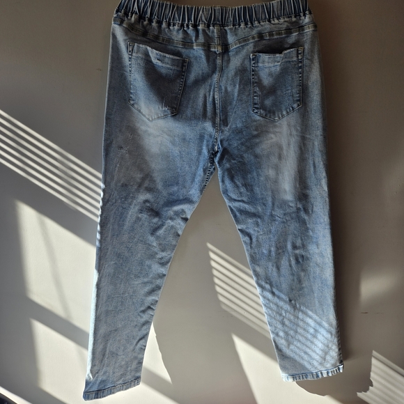 Casual Blue Straight Leg Jeans for Women - Picture 2 of 5